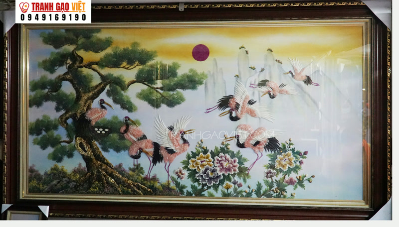 Tùng hạc diên niên Hình ảnh Tùng hạc diên niên - Ảnh thực tế sản phẩm Tranh Gạo