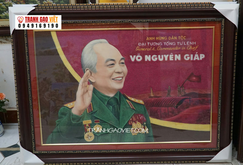 Đại tướng Võ Nguyên Giáp Hình ảnh Đại tướng Võ Nguyên Giáp - Ảnh thực tế sản phẩm Tranh Gạo