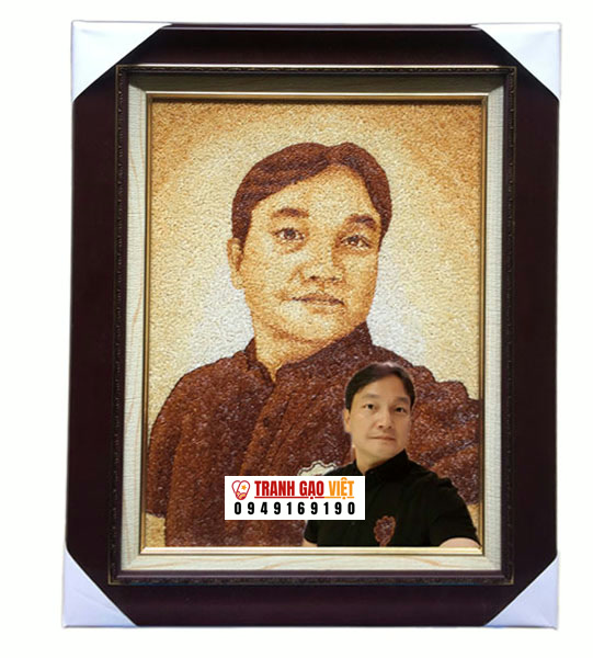 Tranh gạo chân dung khách đặt Hình ảnh Tranh gạo chân dung khách đặt - Ảnh thực tế sản phẩm Tranh Gạo