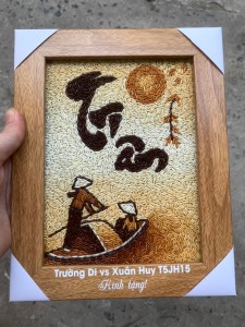 Tranh gạo Tri ân khổ nhỏ