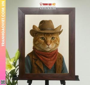 Tranh Gạo Cao Bồi Mèo