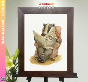 Tranh Gạo Cha Chồn Đọc Báo