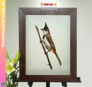 Tranh Gạo Chim Chào Mào