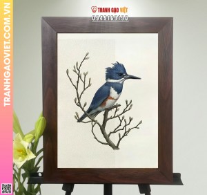 Tranh Gạo Chim Trên Cành