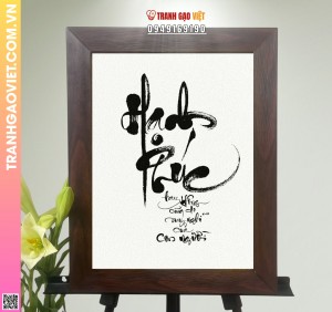 Tranh Gạo Chữ Hạnh Phúc