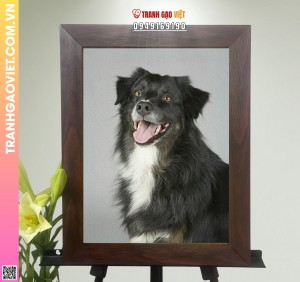 Tranh Gạo Cún Con Đáng Yêu