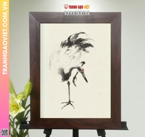 Tranh Gạo Dáng Chim Hạc