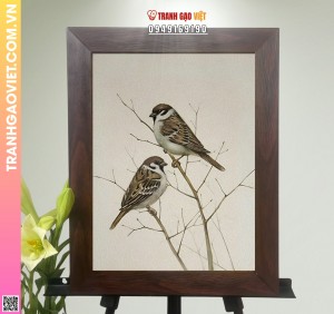 Tranh Gạo Đôi Chim