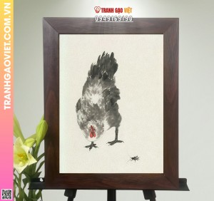 Tranh Gạo Gà Mái và Dế Mèn