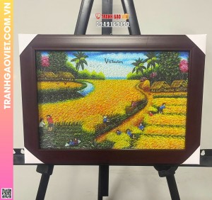 Tranh Gạo Gặt Lúa