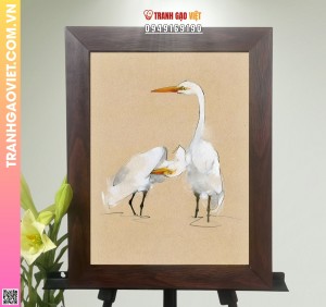 Tranh Gạo Gia Đình Hạc