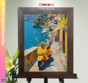 Tranh Gạo Màu Bến Cảng