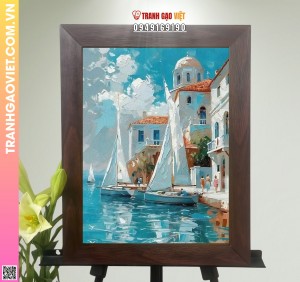 Tranh Gạo Màu Bến Thuyền Châu Âu