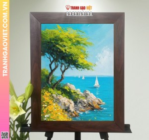 Tranh Gạo Màu Biển Xanh