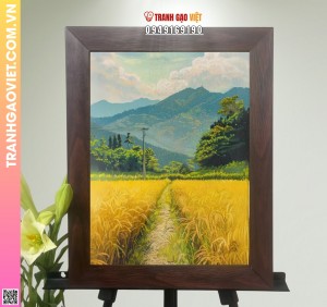 Tranh Gạo Màu Bình Yên Về Nhà