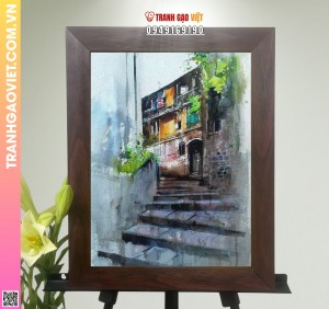 Tranh Gạo Màu Dốc Ngõ