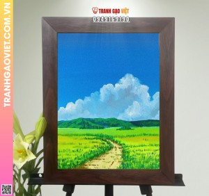 Tranh Gạo Màu Đồi Xanh