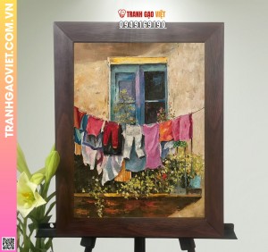 Tranh Gạo Màu Góc Sau Nhà Của Mẹ