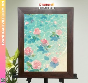 Tranh Gạo Màu Hoa Biển