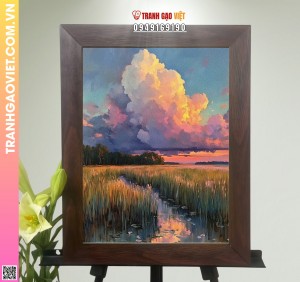 Tranh Gạo Màu Hoàng Hôn Ở Đây
