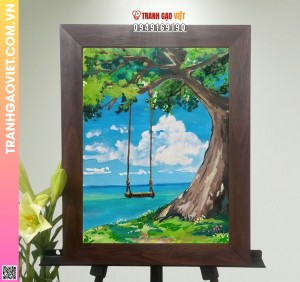 Tranh Gạo Màu Hồi Ức Bên Em