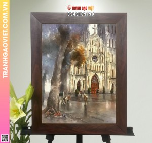 Tranh Gạo Màu Nhà Thờ Đức Bà