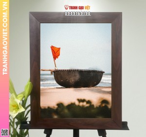 Tranh Gạo Màu Thuyền Thúng