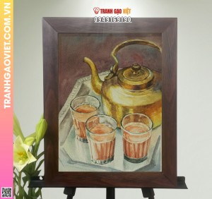 Tranh Gạo Màu Trà Đá Hà Nội