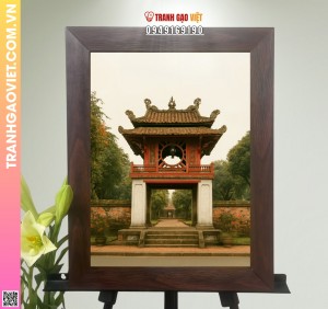 Tranh Gạo Màu Văn Miếu Môn