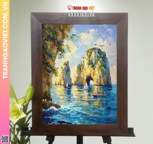 Tranh Gạo Màu Vịnh Xanh