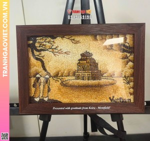 Tranh Gạo Một Nét Tháp Rùa