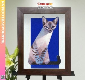 Tranh Gạo Nghệ Thuật Mèo Cưng