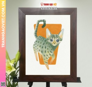 Tranh Gạo Nghệ Thuật Mèo