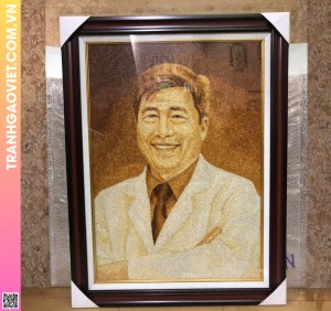 Tranh Gạo Rang Chân Dung Bác Sỹ Giáo Sư