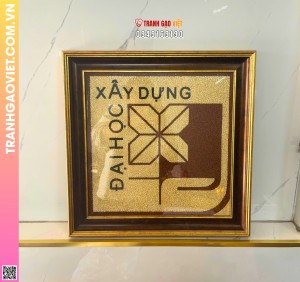 Tranh Gạo Rang Logo Đại Học Xây Dựng