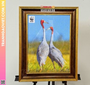 Tranh Gạo Sếu Đầu Đỏ Bản Dọc