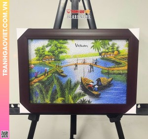 Tranh Gạo Sông Quê Mùa Lúa Chín