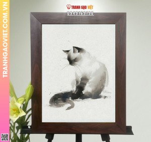 Tranh Gạo Tiểu Thư Mèo