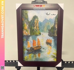 Tranh Gạo Vịnh Hạ Long Xưa