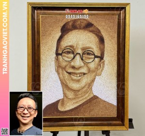 Tranh gạo Chân Dung Nam Trung Niên