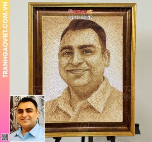 Tranh gạo Chân Dung Quý Ông Thổ Nhĩ Kỳ