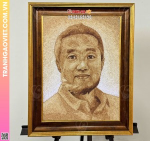 Tranh gạo chân dung tặng bạn đẹp nhất