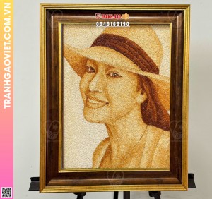 Tranh gạo lưu niệm tặng bạn bè