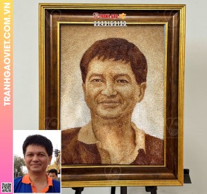 Tranh gạo nét đẹp của đàn ông