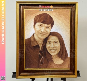 Tranh gạo tặng cặp đôi cao cấp và sang trọng