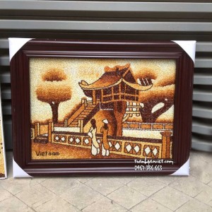 Tranh gạo Chùa Một Cột