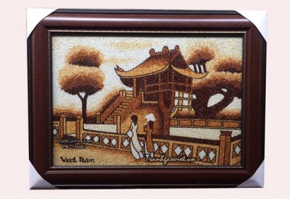 Tranh gạo Chùa Một Cột