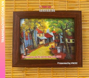 Combo 10 Tranh Gạo khắc khung tặng đối tác của VNCCC
