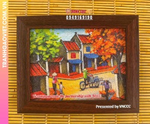Combo 10 Tranh Gạo khắc khung tặng đối tác của VNCCC
