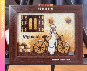 Combo Tranh gạo khắc khung tặng Đối Tác